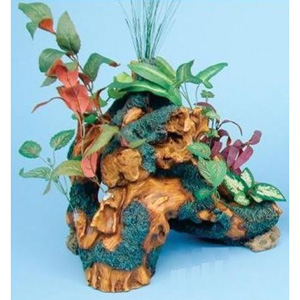 Декоративная Коряга с растениями, стиль 1 trunk