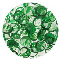 Декоративные камни , прозрачные/зеленые 90 шт