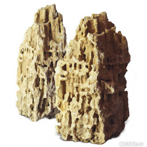 Камень Песчаник пещеристый желтый (вертикальный)